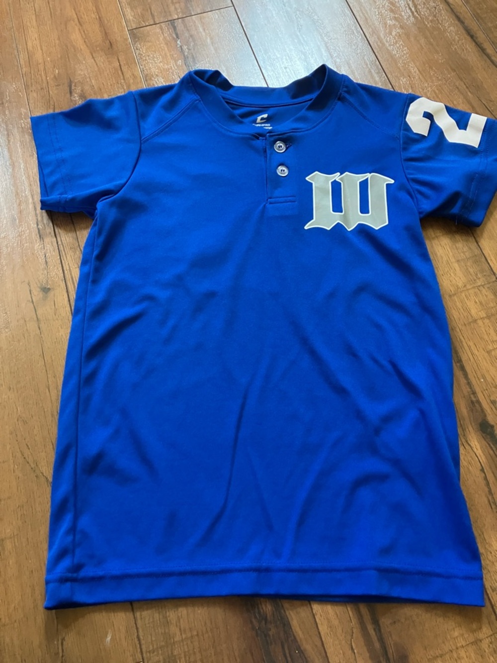 Kids Blue Athletic Henley Baseball Jersey - Unbranded Size Small